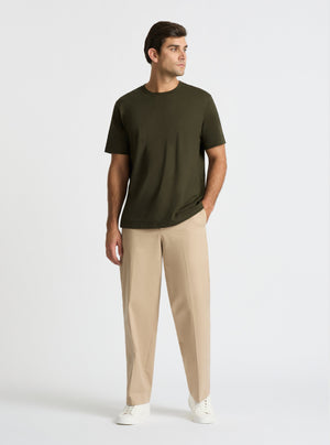 Olive Green|Good Earth Cotton® Classic Tee – Sustainable Cotton T-shirts|Jack is 6’2” and wearing a size L