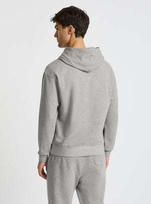 Grey Marl|Good Earth Cotton® Hoodie for men – Sustainable Cotton Hoodie|Evans is 6’2” and wearing a size M