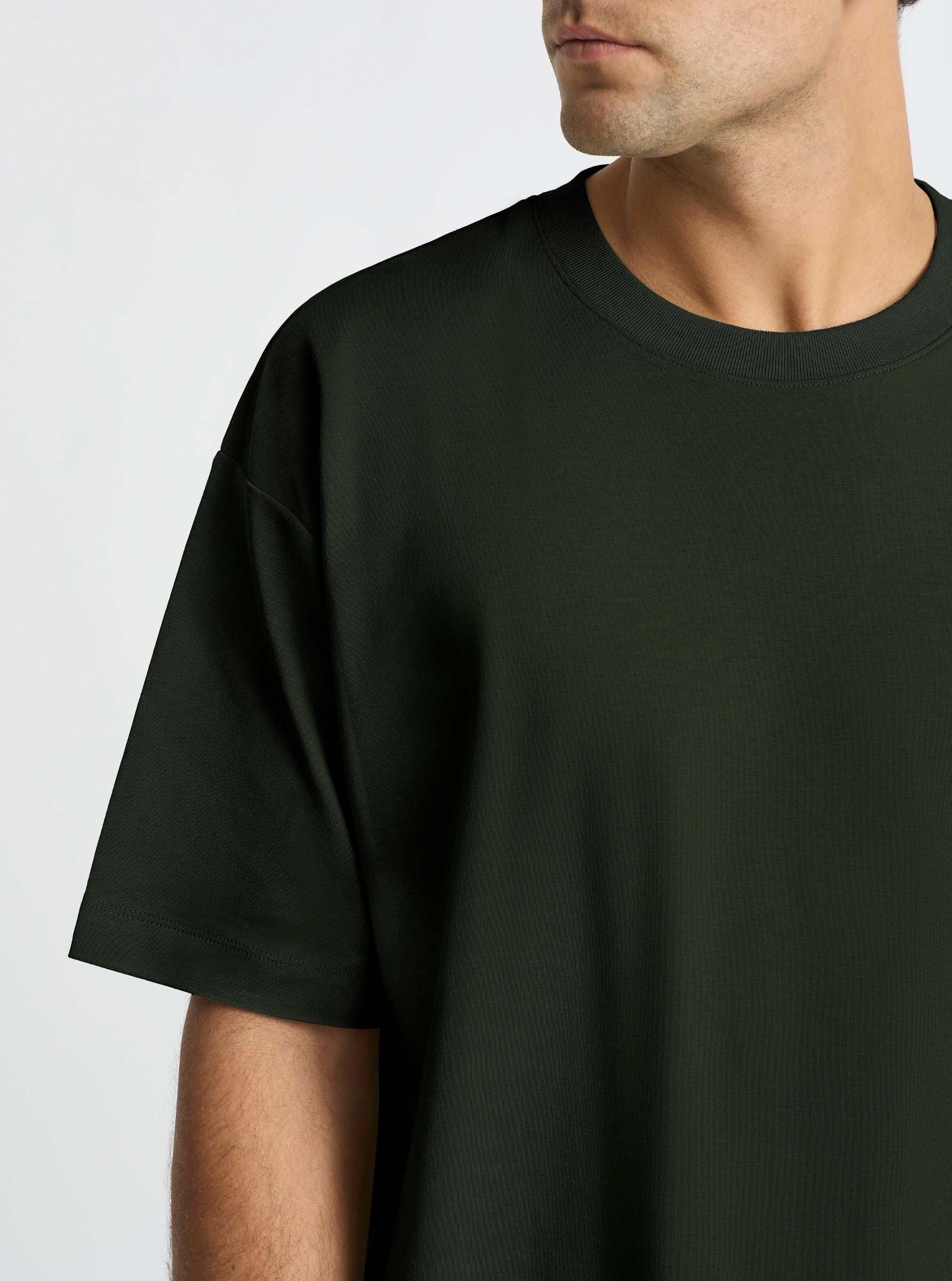Green|Good Earth Cotton® Oversized Tee – Sustainable Cotton T-shirt|Jack is 6’2” and wearing a size L