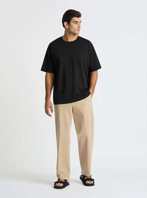 Black|Good Earth Cotton® Oversized Tee – Sustainable Cotton T-shirt|Jack is 6’2” and wearing a size L