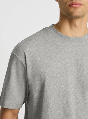 Grey Marl|Good Earth Cotton® Oversized Tee – Sustainable Cotton T-shirt|Evans is 6’2” and wearing a size M