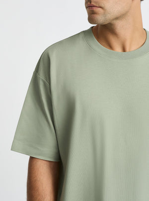 Sage Green|Good Earth Cotton® Oversized Tee – Sustainable Cotton T-shirt|Jack is 6’2” and wearing a size L
