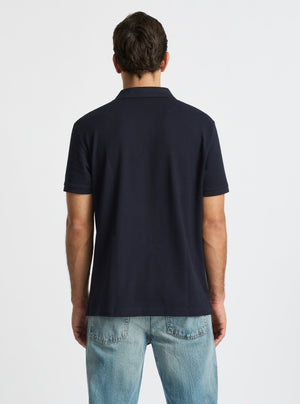 Dark Navy|Good Earth Cotton® Polo – Sustainable Cotton Polo|Jack is 6’2” and wearing a size L