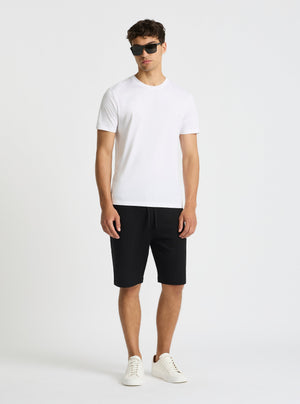 Black|Good Earth Cotton® Shorts – Sustainable Cotton Shorts|Evans is 6’2” and wearing a size M