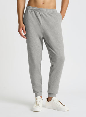 Grey Marl|Good Earth Cotton® Sweatpants for men – Sustainable Cotton Sweatpants|Evans is 6’2” and wearing a size M