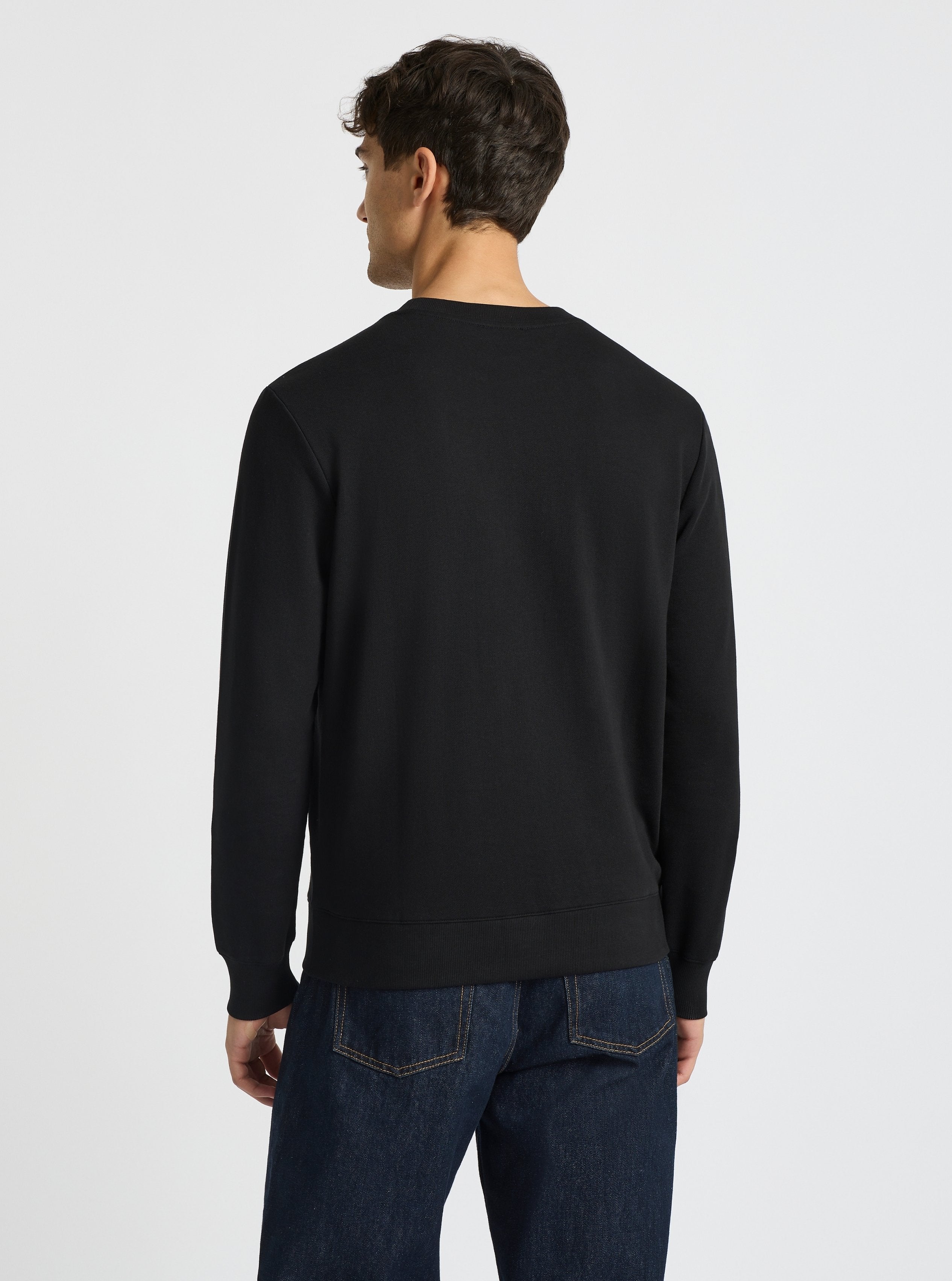 Black|Good Earth Cotton® Sweatshirts – Sustainable Cotton Sweatshirts|Evans is 6’2” and wearing a size M
