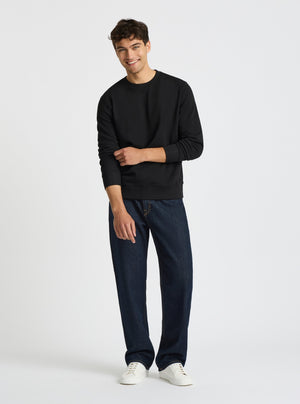 Black|Good Earth Cotton® Sweatshirts – Sustainable Cotton Sweatshirts|Evans is 6’2” and wearing a size M