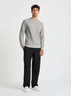 Grey Marl|Good Earth Cotton® Sweatshirts – Sustainable Cotton Sweatshirts|Evans is 6’2” and wearing a size M