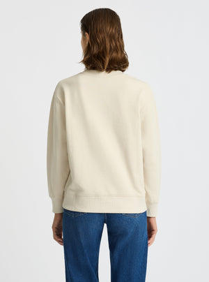 Ecru|Good Earth Cotton® Sweatshirts – Sustainable Cotton Sweatshirts|Stas is 5'10" and wearing a size S
