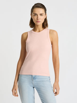 Blush|Good Earth Cotton® Tanks for women – Sustainable Cotton Tanks|Stas is 5'10" and wearing a size S