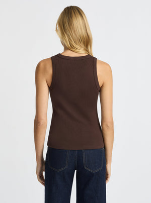 Chocolate|Good Earth Cotton® Tanks – Sustainable Cotton Tanks|Karolina is 5'10" and wearing a size S