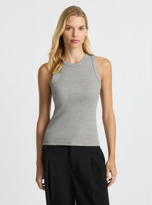 Dark Grey Marl|Good Earth Cotton® Tanks – Sustainable Cotton Tanks|Karolina is 5'10" and wearing a size S