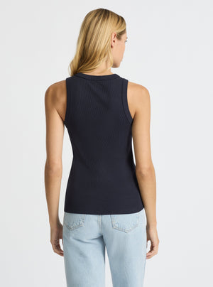 Dark Navy|Good Earth Cotton® Tanks – Sustainable Cotton Tanks|Karolina is 5'10" and wearing a size S