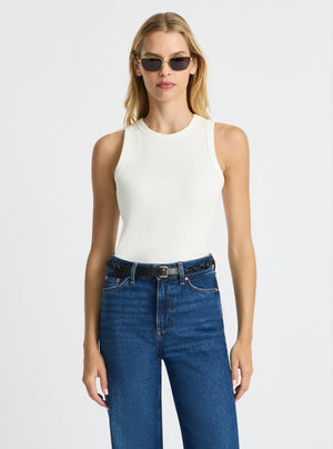 White|Good Earth Cotton® Tanks – Sustainable Cotton Tanks|Karolina is 5'10" and wearing a size S