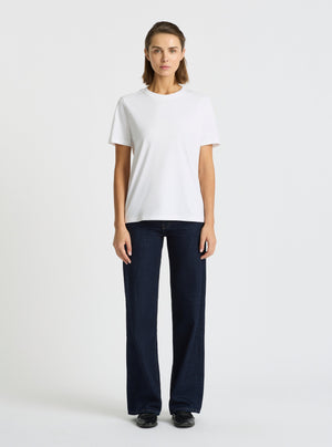 White|Good Earth Cotton® Classic Tee – Sustainable Cotton T-shirts|Stas is 5'10" and wearing a size S